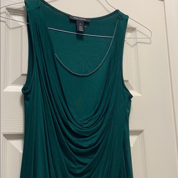 WHBM Asymmetrical Evergreen drape neck tank - Picture 3 of 4